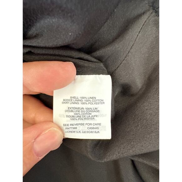 J. Crew Collection Lace Up Linen Dress, Size 2, EUC - Picture 5 of 10